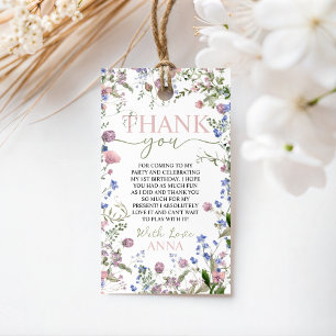Etiqueta Para Presente Marcas de Favor de Aniversário Flor Silvestre Selv
