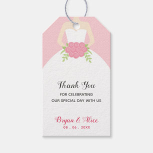 Etiqueta Para Presente Marcas De Favor De Casamento (Bolinhas Rosa De Bri