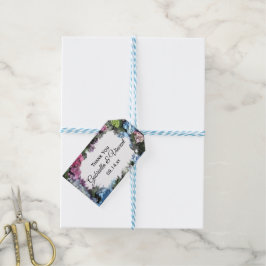 Etiqueta Para Presente Marcas de Favor de Casamento com Moldura de Flor d