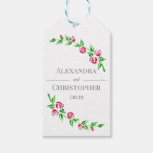 Marcas de Favor de Casamento Rosas Românticas