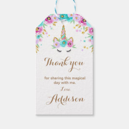 Etiqueta Para Presente Marcas de favor de unicórnio floral