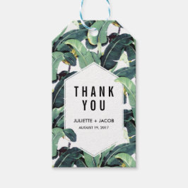 Etiqueta Para Presente Marcas de Favor do Casamento de Plantação Tropical