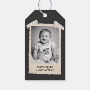 Etiqueta Para Presente Marcas de Fotos Retro Personalizadas, Celebração d
