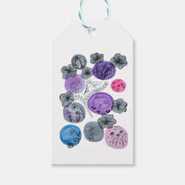 Etiqueta Para Presente Marcas de presente artísticas botânicas em aquarel