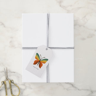 Etiqueta Para Presente Marcas de Presente Borboleta Arco-Íris Retro Float
