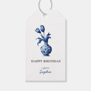 Etiqueta Para Presente Marcas de presente de aniversário felizes Tulipas 