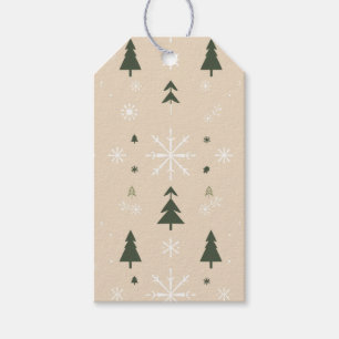Etiqueta Para Presente Marcas de Presente de Árvores de Natal e Flocos de