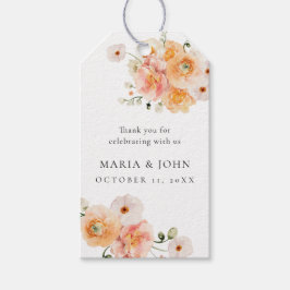 Etiqueta Para Presente Marcas de Presente de Casamento Floral Boho Peach
