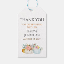 Marcas de Presente de Casamento Floral de Abóbora