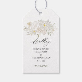 Etiqueta Para Presente Marcas de Presente de Casamento Peonias Brancas Aq