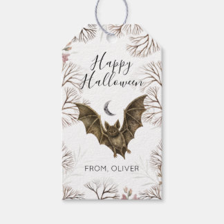 Etiqueta Para Presente Marcas de presente de Halloween em aquarela com mo