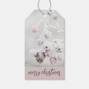 Etiqueta Para Presente Marcas de Presente de Natal Cena de Inverno com Fr