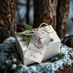 Etiqueta Para Presente Marcas de Presente de Natal de Veado de Inverno Do