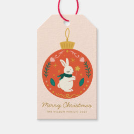 Etiqueta Para Presente Marcas de Presente de Natal em Aquarela Coelho | F