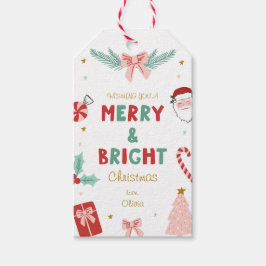 Etiqueta Para Presente Marcas de Presente de Natal Fofo Pastel Alegres e