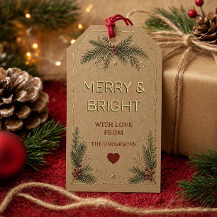 Etiqueta Para Presente Marcas de Presente de Natal Personalizadas Merry &