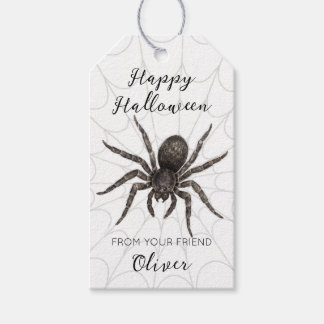 Etiqueta Para Presente Marcas de presente de teia de aranha em aquarela F