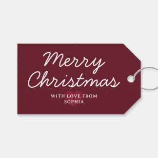 Etiqueta Para Presente Marcas de Presente Deep Cranberry & Branco - Fofas