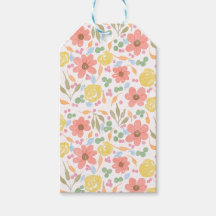 Marcas de Presente Florais em Aquarela Caprichosas