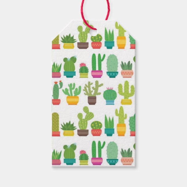 Etiqueta Para Presente Marcas de Presente - Muitos Cactus (Frente)