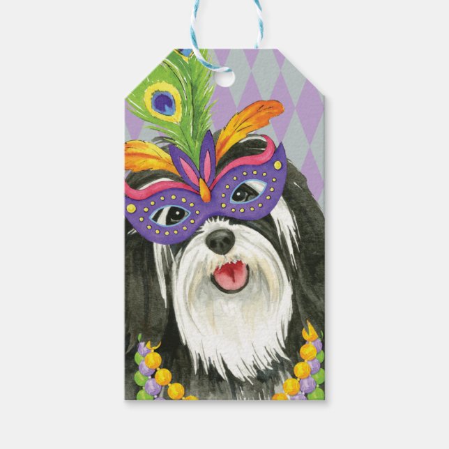 Etiqueta Para Presente Mardi Gras Havanese (Frente)