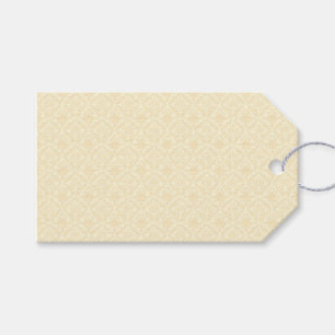 Etiqueta Para Presente Marfim Creme Damasco Elegante Floral Chic
