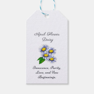 Etiqueta Para Presente Margarida Flower Mês de Abril Fresca e Simples