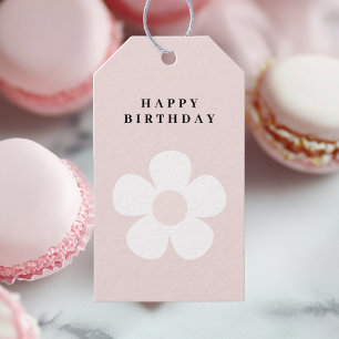 Etiqueta Para Presente Margarida Rosa Feliz Aniversário