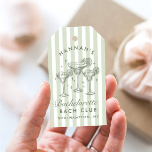 Etiqueta Para Presente Margaritas e Matrimônio Retro Modern Listras Bach