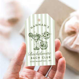 Etiqueta Para Presente Margaritas Modernas Retrô e Casamento Listrado Bac