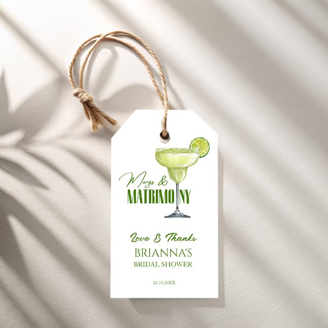 Etiqueta Para Presente Margs e matrimônio chuveiro de noiva monogramado (Margs and matrimony bridal shower monogrammed personalized favor gift tags thank you favor tags)