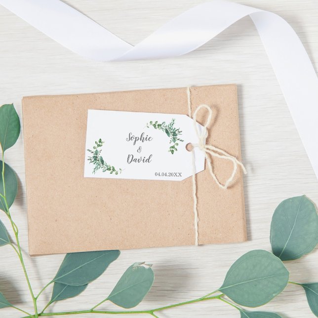 Etiqueta Para Presente Mariage Feuillage Eucalyptus (Etiquettes cadeaux invités mariage eucalyptus)