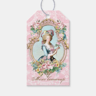 Etiqueta Para Presente Marie Antoinette French Pink roses portrait