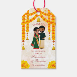 Etiqueta Para Presente Marigold garlands sinalizou com o casamento Tamil 
