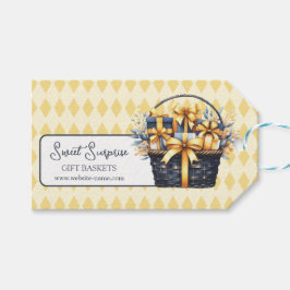 Etiqueta Para Presente Marinho Azul - Cesto de Presente Amarelo