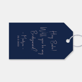 Etiqueta Para Presente Marinho de Script de Proposta Minimalista Moderno