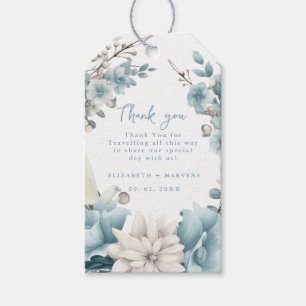 Etiqueta Para Presente Marinho Dusty Blue Primavera Floral Dourado Casame