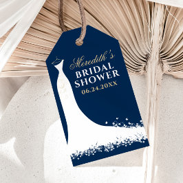 Etiqueta Para Presente Marinho Elegante e Chá de panela Dourado de Palhaç