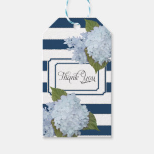 Etiqueta Para Presente Marinho Elegante Moderno Floral Azul Hydrangea