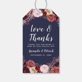 Etiqueta Para Presente Marinho Fall Marsala Blush Peony Wedding Tags Favo