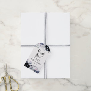 Etiqueta Para Presente Marinho Floral Nocturno Casamento Azul Obrigado