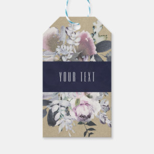 Etiqueta Para Presente Marinho Glam floral rústico Kraft que Wedding o