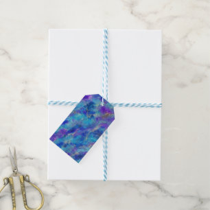 Etiqueta Para Presente Mármore Azul e Roxo