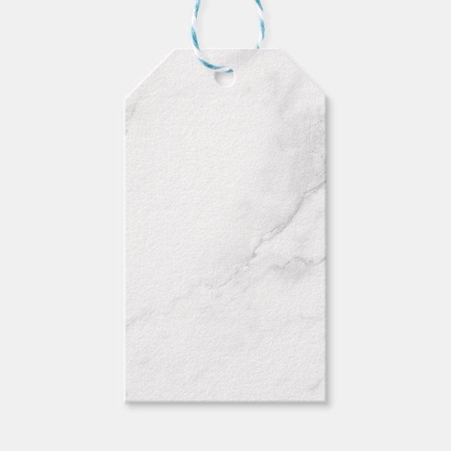 Etiqueta Para Presente Mármore Branco (Frente)