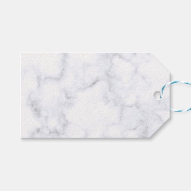 Etiqueta Para Presente Mármore Branco Moderno (Frente (horizontal))
