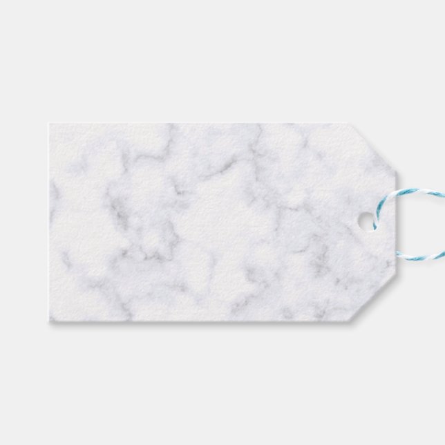 Etiqueta Para Presente Mármore Branco Moderno Elegante (Frente (horizontal))