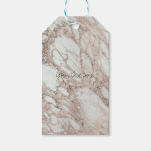 Etiqueta Para Presente Mármore Glam Rosa Pink Dourado Prata Estilo Design