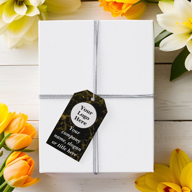 Etiqueta Para Presente Mármore negro e dourado (Criador carregado)