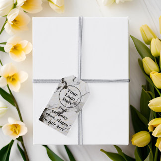 Etiqueta Para Presente Mármore preto e branco