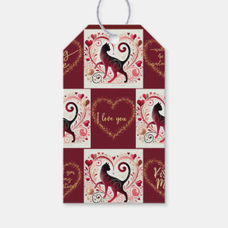 Etiqueta Para Presente Maroon Cat - Papel de enrolamento